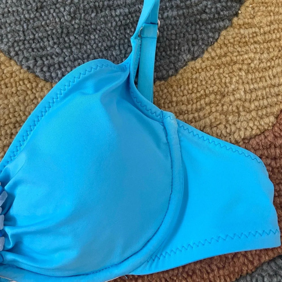 Becca by Rebecca Virtue Aqua Blue Bralette Bikini Swim Top M - Picture 4 of 10